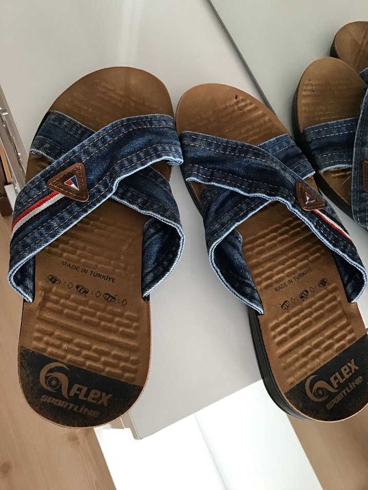 Erkek Kot Kumaşlı Tokalı terlik sandalet - Görsel 5