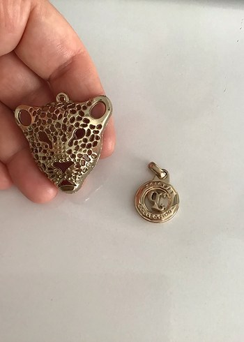 Altın Renkli Leopar Detaylı Mini Kadın Kolye ucu, charm