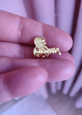 Gold parlak altın rengi Atatürk rozeti - Görsel 4