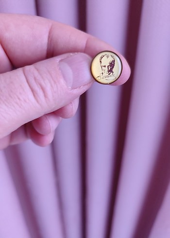 Gold renk Atatürk rozeti - Görsel 6