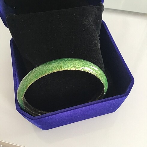 Yeşil - gold, çelik bilezik