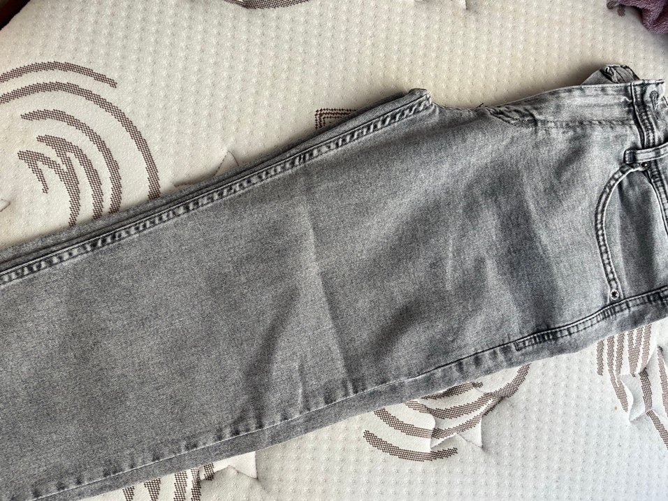 CK Gri Düğmeli Kadın Denim Pantolon - Görsel 5