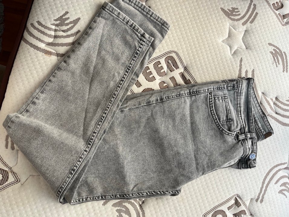 CK Gri Düğmeli Kadın Denim Pantolon - Görsel 4