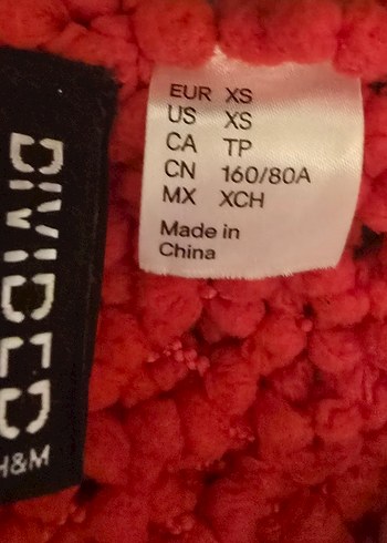 H&M Kırmızı Örgü Uzun Kollu Kadın Kazak