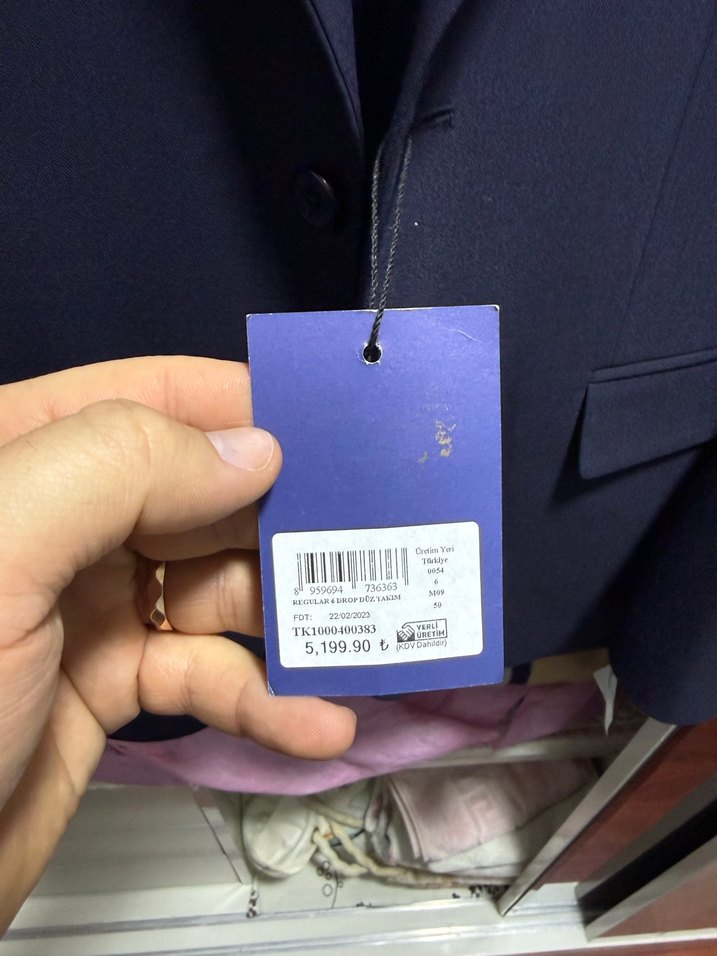 Mavi Düğmeli Erkek Takım Elbise - Görsel 5