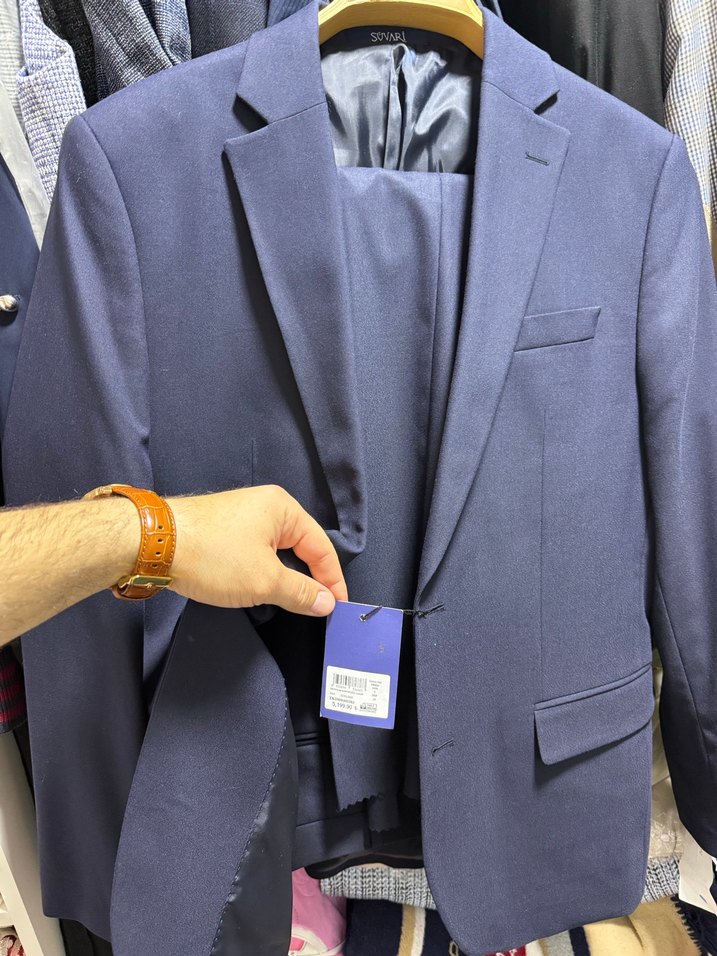 Mavi Düğmeli Erkek Takım Elbise - Görsel 2