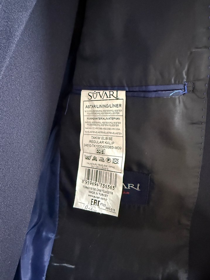 Mavi Düğmeli Erkek Takım Elbise - Görsel 3