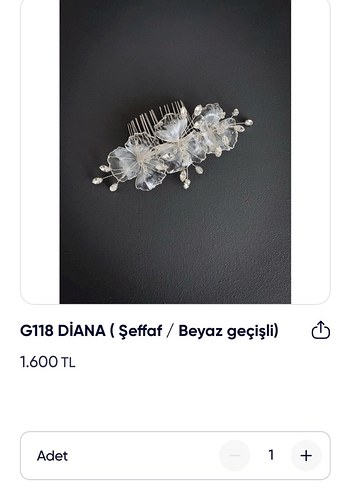 Şeffaf Beyaz Geçişli Boncuklu Saç Aksesuarı