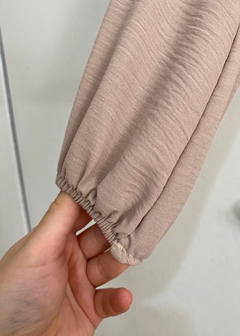 Bej Uzun Kollu Fırfırlı Elbise - Görsel 5