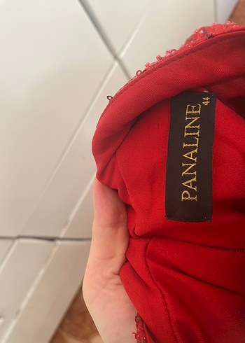 Parlak Kırmızı Uzun Kadın Abiye Elbise - Görsel 10