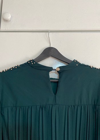 Uzun Piliseli Kemerli Kadın Elbise abiye - Görsel 8