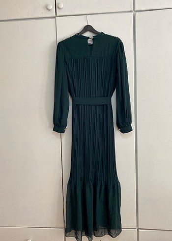 Uzun Piliseli Kemerli Kadın Elbise abiye - Görsel 10