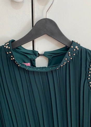 Uzun Piliseli Kemerli Kadın Elbise abiye - Görsel 3