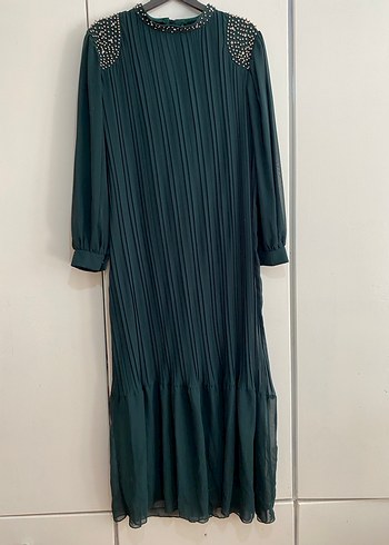 Uzun Piliseli Kemerli Kadın Elbise abiye - Görsel 7