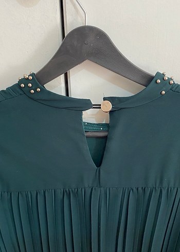 Uzun Piliseli Kemerli Kadın Elbise abiye - Görsel 5