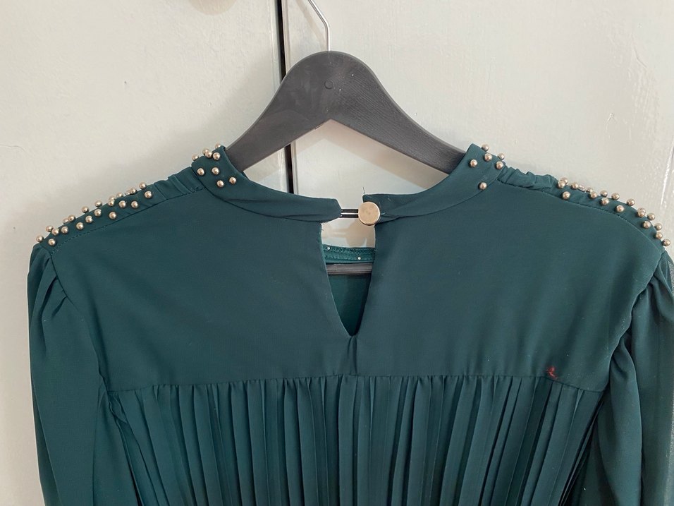 Uzun Piliseli Kemerli Kadın Elbise abiye - Görsel 5