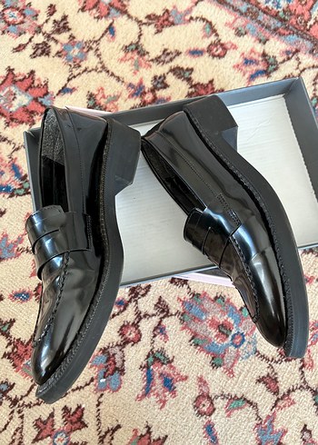 Butigo Parlak Siyah Kadın Loafer Ayakkabı-38 - Görsel 4