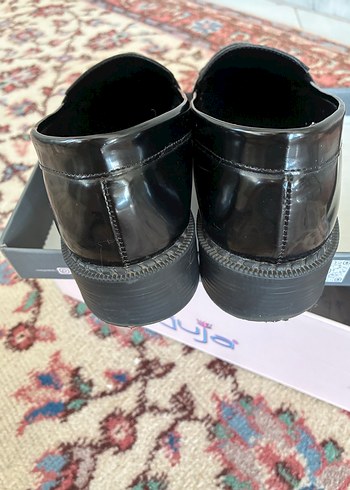 Butigo Parlak Siyah Kadın Loafer Ayakkabı-38 - Görsel 6