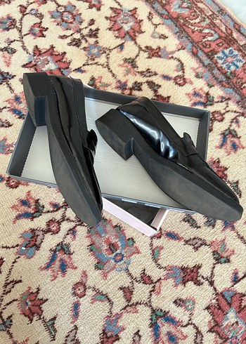 Butigo Parlak Siyah Kadın Loafer Ayakkabı-38 - Görsel 5