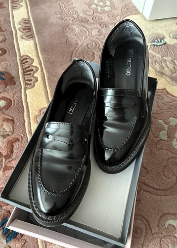 Butigo Parlak Siyah Kadın Loafer Ayakkabı-38 - Görsel 8