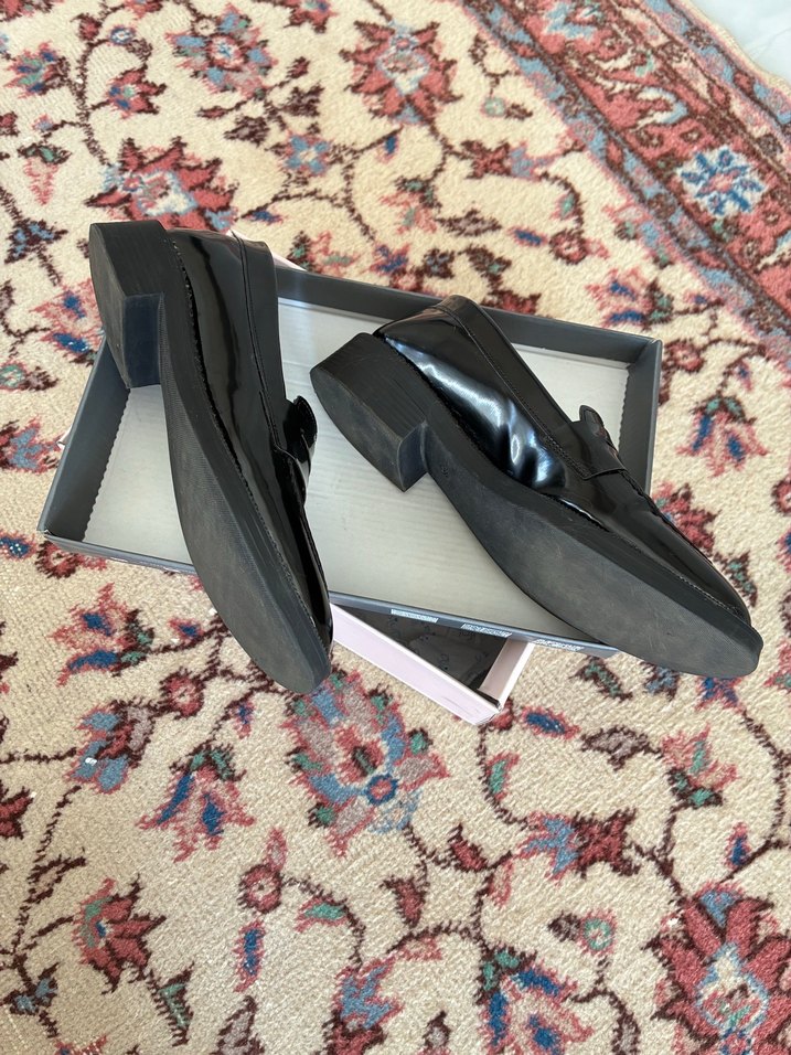 Butigo Parlak Siyah Kadın Loafer Ayakkabı-38 - Görsel 5