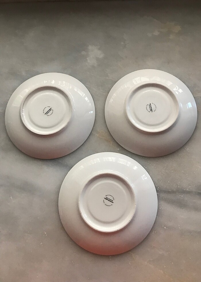 3 Adet Porselen Kahve Fincan Tabağı - Görsel 2