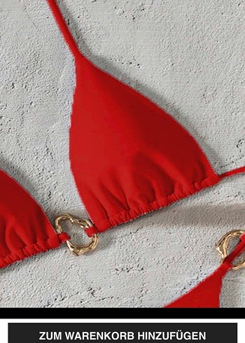 Zincir Detaylı Kırmızı Mini Bikini - Görsel 2