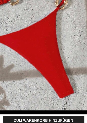 Zincir Detaylı Kırmızı Mini Bikini - Görsel 5