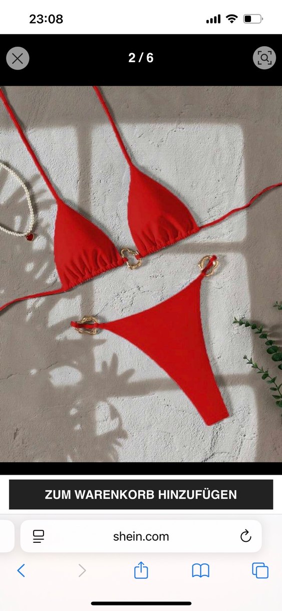Zincir Detaylı Kırmızı Mini Bikini - Görsel 4