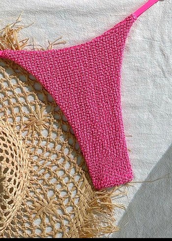 Dantel Detaylı Pembe Mini Bikini - Görsel 5