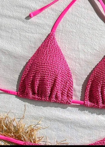 Dantel Detaylı Pembe Mini Bikini - Görsel 4