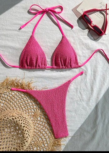 Dantel Detaylı Pembe Mini Bikini - Görsel 3