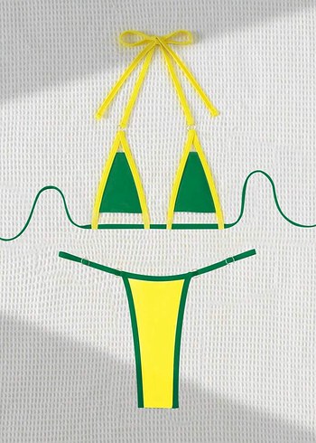 Parlak Yeşil İpli Kadın Bikini - Görsel 2