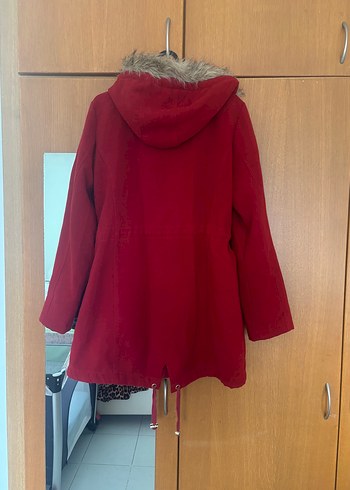 LC Waikiki Bordo Kürklü Midi Kadın Ceket