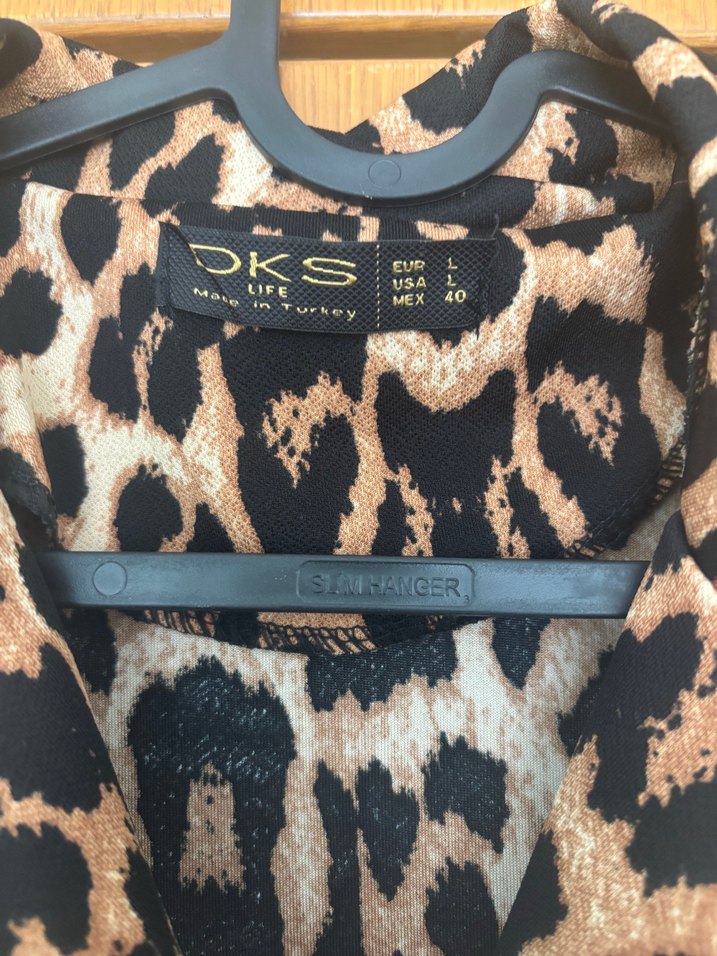 Kahverengi Leopar Desenli Uzun Kollu Kadın Elbise - Görsel 2