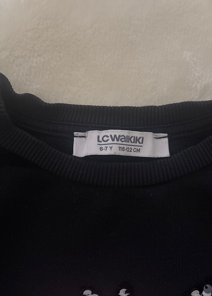 Kız çocuk siyah unicorn sweetshirt - Görsel 2