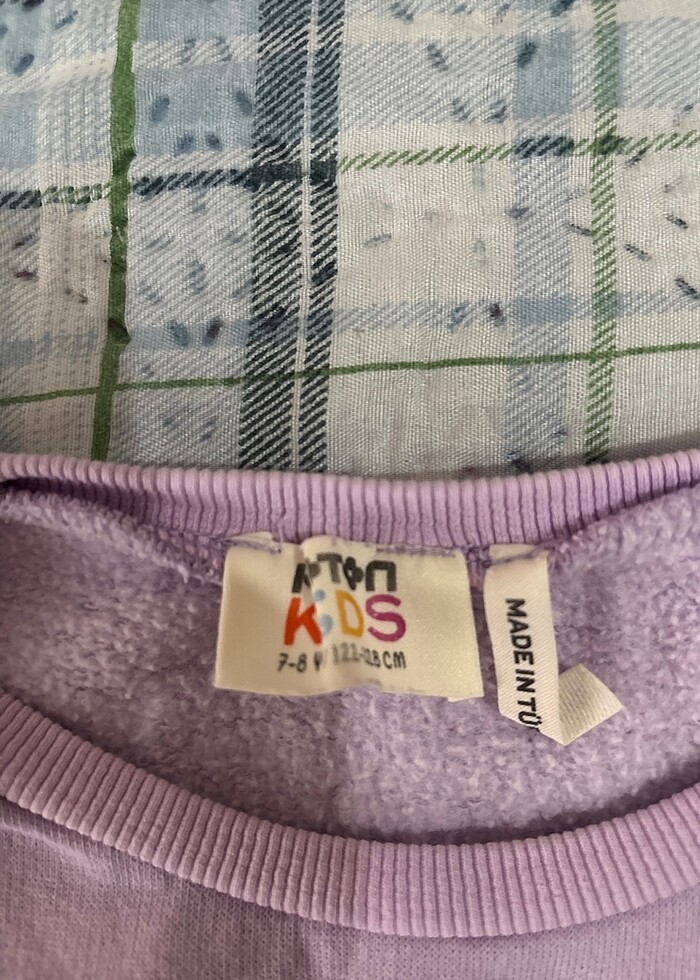 Kız çocuk unicorn pullu sweatshirt - Görsel 3