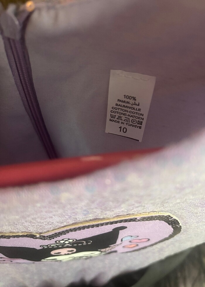 Kuromi karakterli payet işlemeli abiye çocuk elbise - Görsel 5