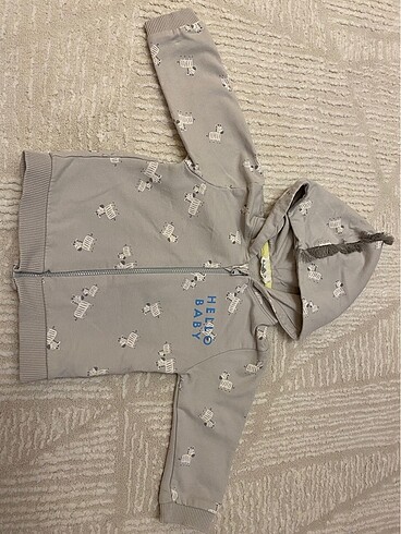 Benek zebra desenli fermuarlı sweatshirt