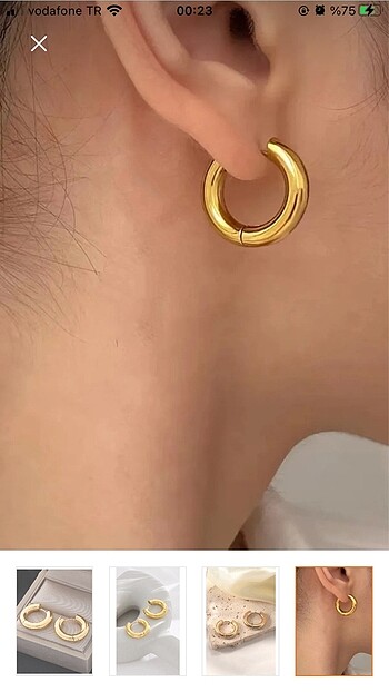 Accessorize Çelik halka küpe