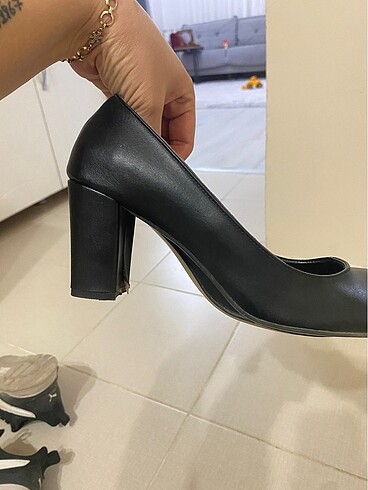 40 Beden siyah Renk Siyah topuklu ayakkabı