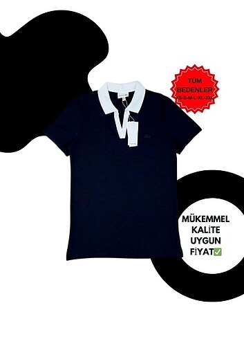 LACOSTE KAUÇUK LOGO SİYAH POLO YAKA TSHRT 