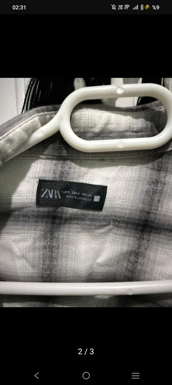 Gri Bağlama Desenli Düğmeli erkek Gömlek - Görsel 3