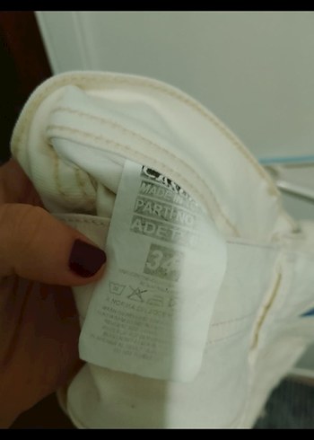 Beyaz Bel Kemerli Regular Fit Denim Pantolon - Görsel 3