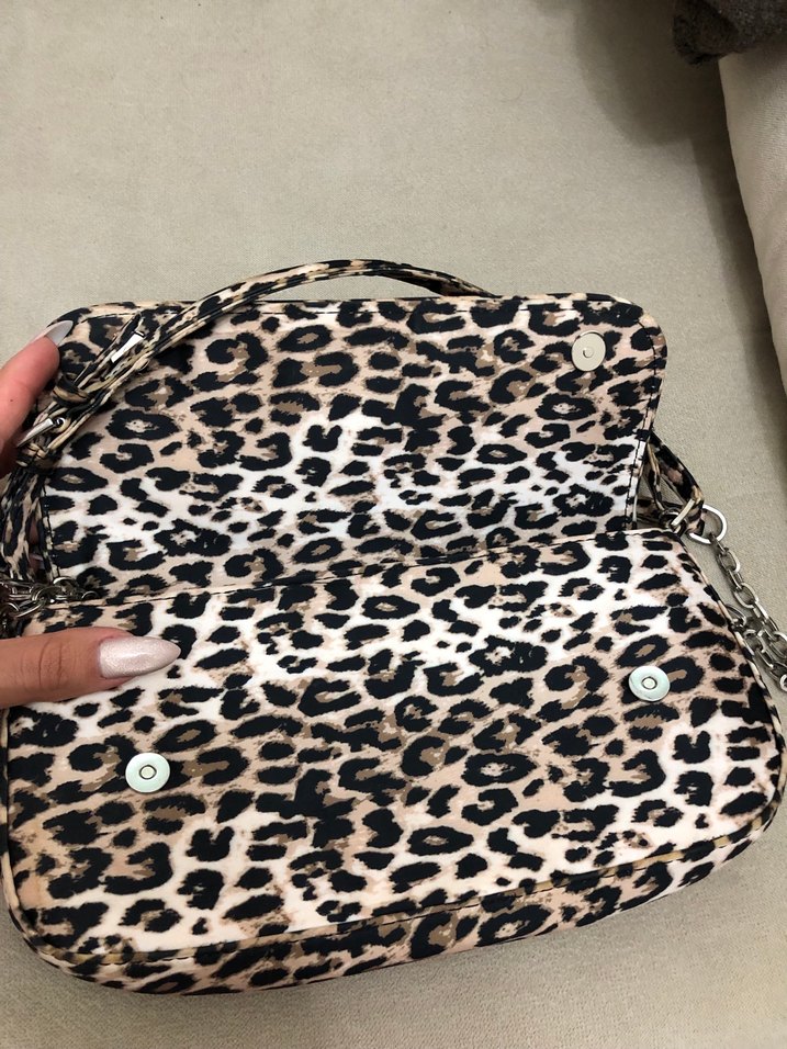 Kahverengi Leopar Desenli Kadın Omuz Çantası - Görsel 4