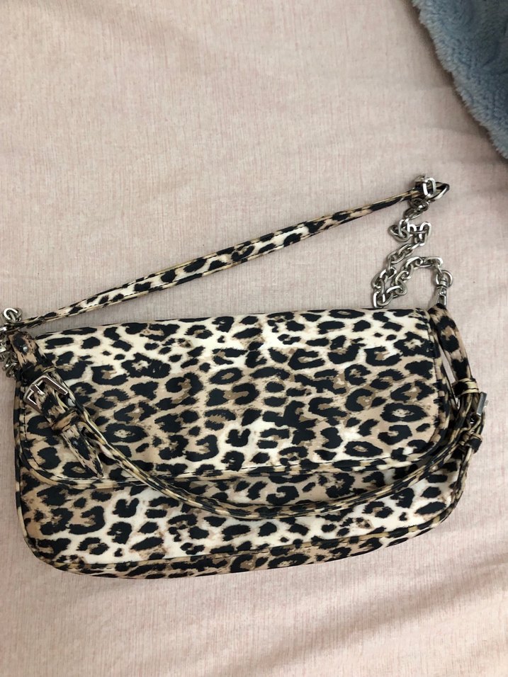Kahverengi Leopar Desenli Kadın Omuz Çantası - Görsel 3