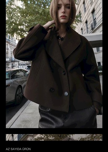 Kahverengi zara ceket - Görsel 2