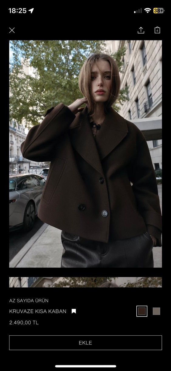 Kahverengi zara ceket - Görsel 2