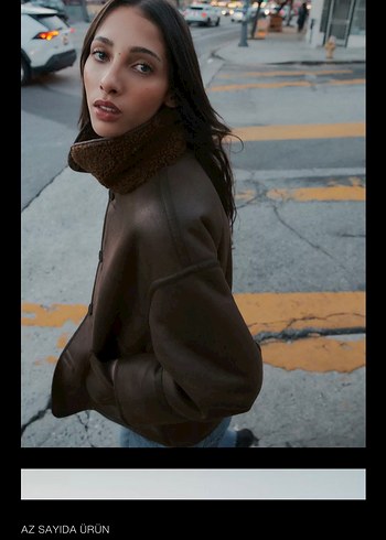 Kahverengi Deri Kürklü Kadın Ceket - Görsel 2