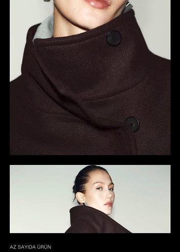 Kahverengi Düğmeli Kadın Denim Kaban - Görsel 6